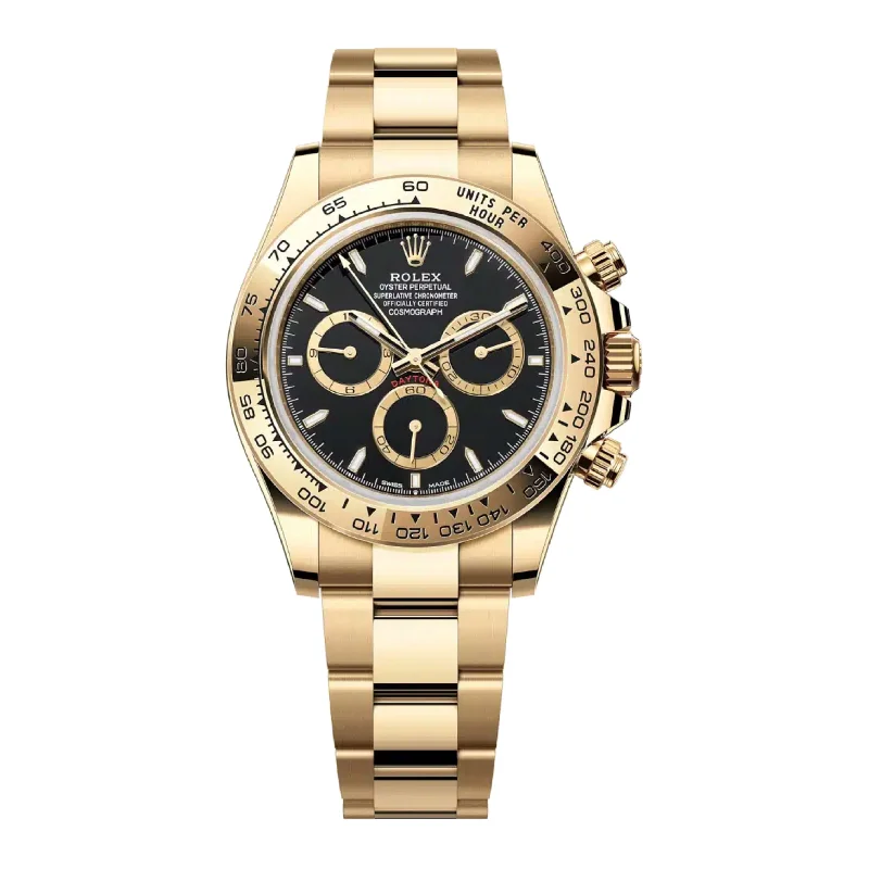 Timeless Rolex Watches for Men & Women –Rolex Cosmograph Daytona 40mm - Ref: 126508 - Black Index Dial, 18K Yellow Gold Oyster Bracelet Men's Watch