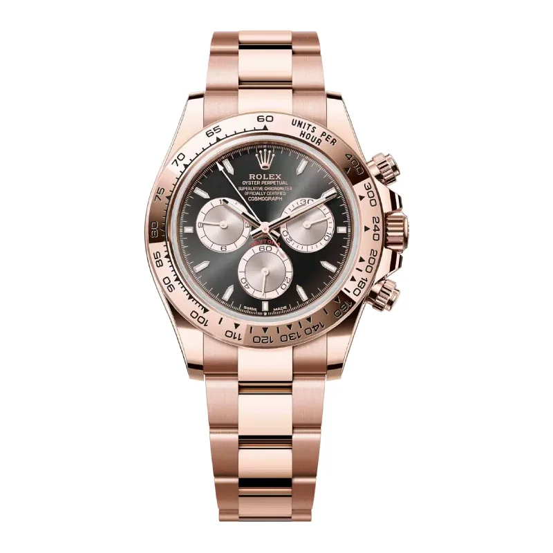 Find Iconic Rolex Models for Any Style –Rolex Cosmograph Daytona 40mm - Ref: 126505 - Bright Black & Steel Index Dial, 18K Rose Gold Oyster Bracelet Men's Watch