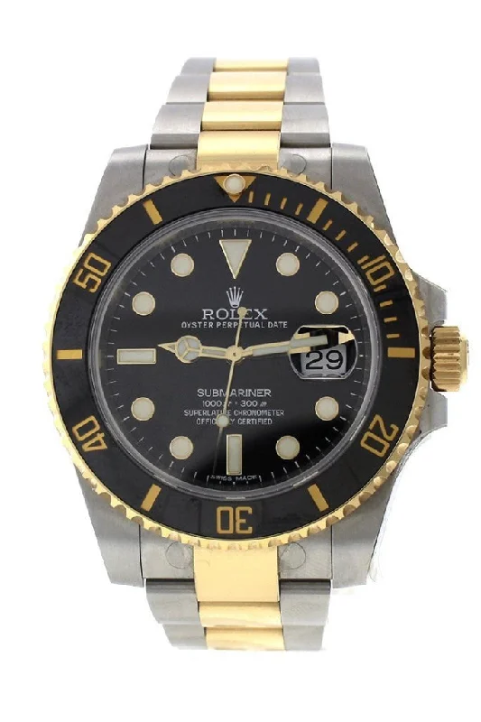 Shop Luxury Rolex Timepieces for Every Style –Pre-Owend Rolex Submariner Date 40 Black Dial 18k Yellow Gold and Steel Men's Watch 116613LN 116613