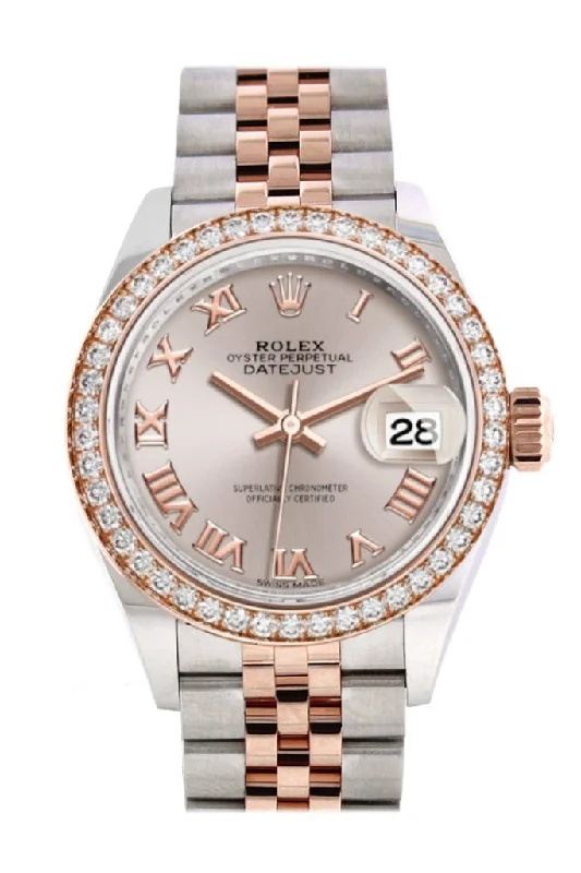 Rolex Watches: The Mark of True Craftsmanship –Rolex Datejust 28 Sundust Roman Dial Diamond Bezel Rose Gold Two Tone Watch 279381RBR 279381