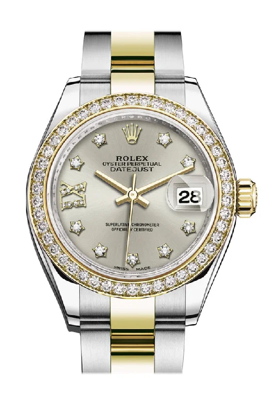 Rolex Watches for Ultimate Style and Function –Rolex Datejust 28 Silver Diamond Star Dial Diamond Bezel Yellow Gold Ladies Watch 279383RBR 279383