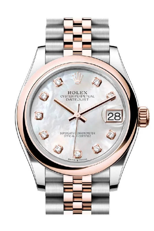 Timeless Rolex Watches for Men & Women –Rolex Datejust 31 Mother Of Pearl Diamond Dial Rose Gold Steel Jubilee Ladies Watch 278241 278241-0026