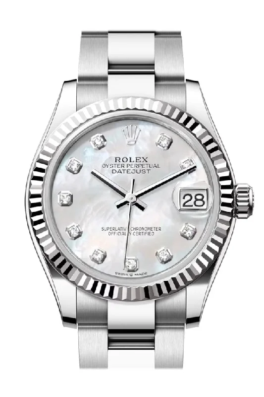 The Ultimate Rolex Watches for Connoisseurs –Rolex Datejust 31 Mother of Pearl Diamond Dial Fluted Bezel Ladies Watch 278274 278274-0005