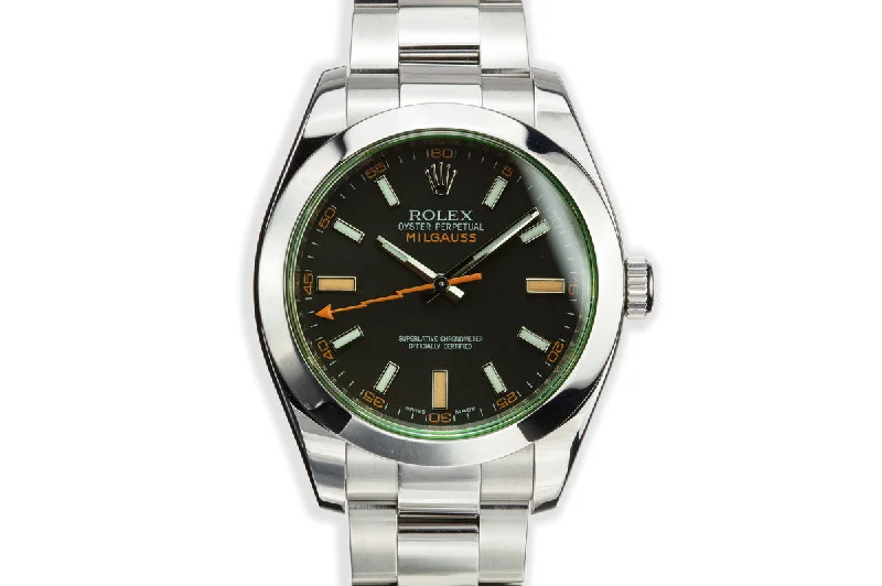 Unleash Your Style with Rolex Watches –2009 Rolex Milgauss 116400V Black Dial with Box and Papers