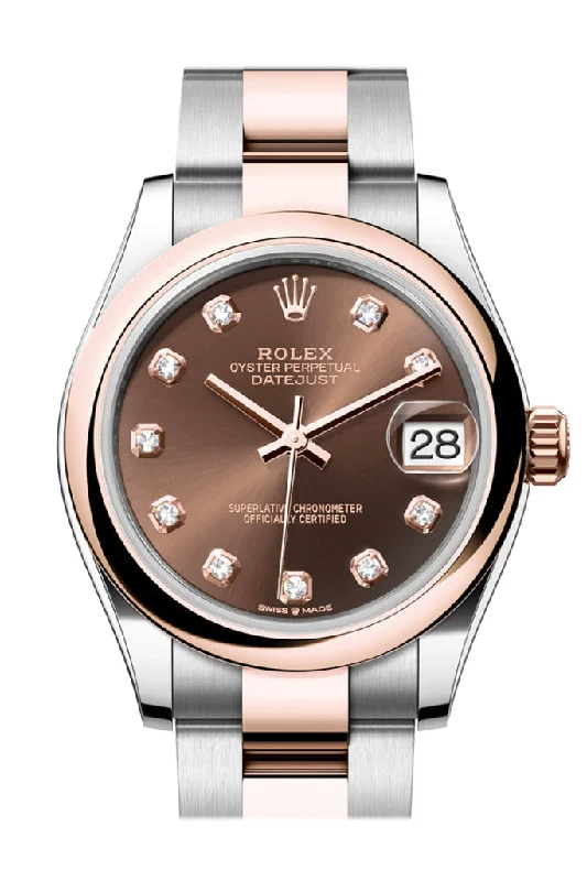 Rolex Watches: Luxury for the Modern Era –Rolex Datejust 31 Chocolate Diamond Dial Rose Gold Steel Ladies Watch 278241 278241-0027