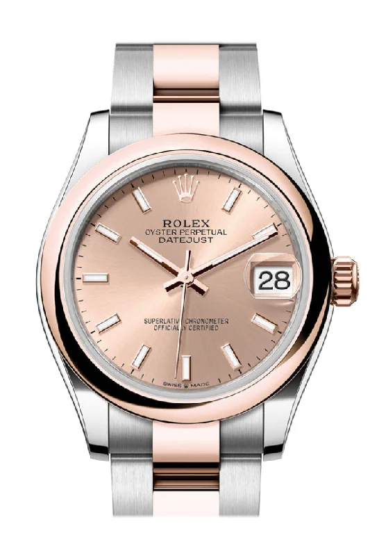 Iconic Rolex Watches Now Available –Rolex Datejust 31 Rose Colour Dial Rose Gold Steel Jubilee Ladies Watch 278241 278241-0009