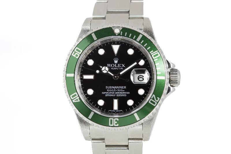 Indulge in the World of Rolex Watches –2008 Rolex Green Anniversary Submariner 16610LV Box, Card, Booklets, Hangtag