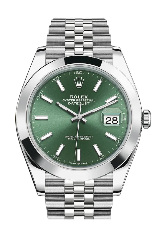 Timeless Style with Rolex Watches –Rolex Datejust 41 Green Stick Dial Jubilee Men's Watch 126300 126300-0020