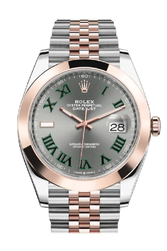 Shop Classic Rolex Models for Timeless Elegance –Rolex Datejust 41 Slate Dial Steel and 18K Rose Gold Men's Watch 126301