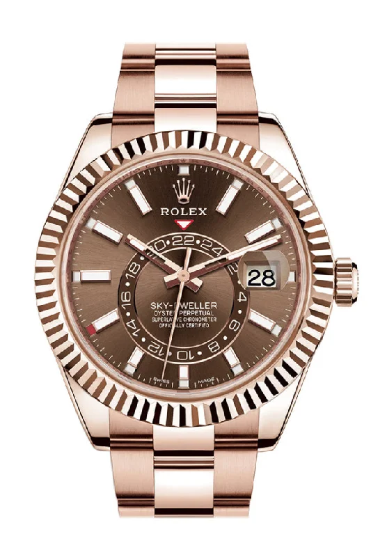 Explore the World of Rolex Watches –ROLEX Sky-Dweller 42 Chocolate Dial 18K Rose Gold Men's Watch 326935