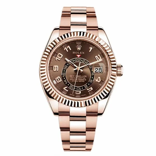 Discover Rolex's Classic Watch Styles –Rolex Sky-Dweller 42mm - Ref: 326935C - Chocolate Roman Dial, 18K Rose Gold Oyster Bracelet Men's Watch