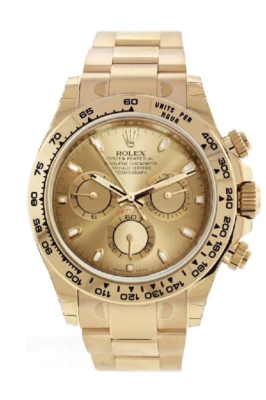 Rolex Watches: Perfect for Every Style –Rolex Cosmograph Daytona Champagne Dial Men's 18kt Yellow Gold Oyster Watch 116508