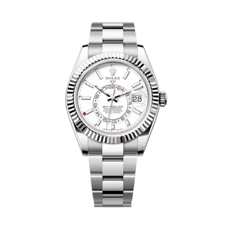 Rolex Watches – A Tradition of Excellence –Rolex Sky-Dweller 42mm - Ref: 336934 - Intense White Stick Dial, Stainless Steel Oyster Bracelet Watch