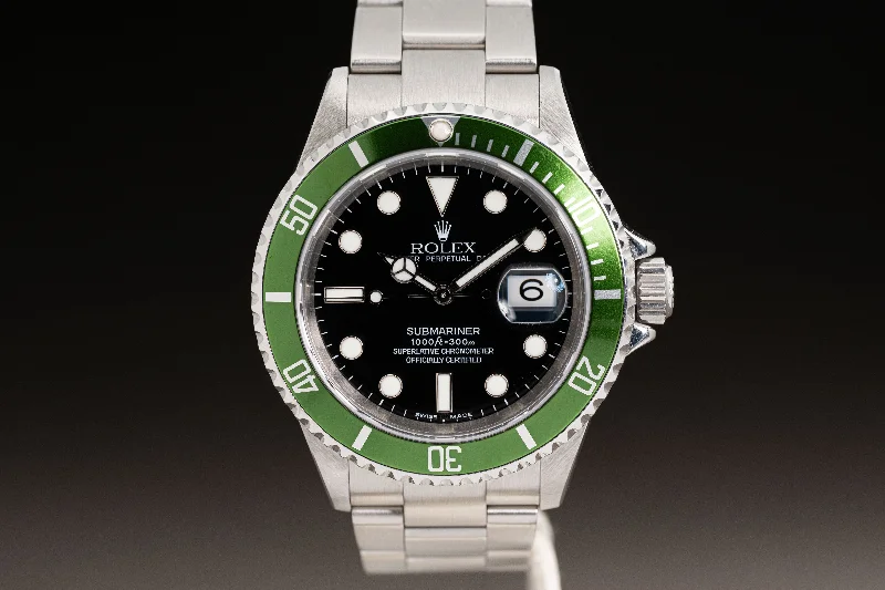 Rolex Watches: Timeless Luxury Awaits You –2005 Rolex 16610 Submariner Green Bezel with Rolex Service Card