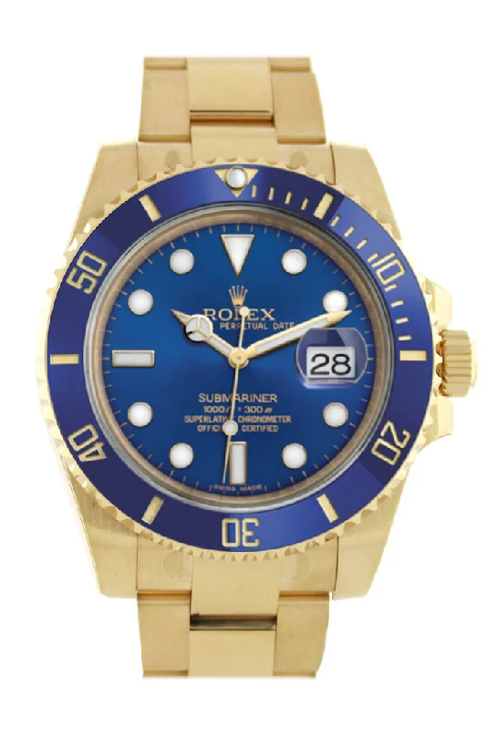 Unleash Your Style with Rolex Watches –Rolex Submariner Date 40 Blue Dial 18k Yellow Gold Mens Watch 116618LB 116618