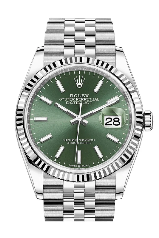 Discover Luxury Rolex Watches –Rolex Datejust 36 Mint Green Dial Fluted Jubilee Watch 126234