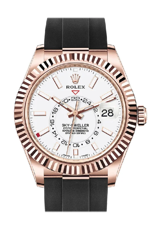 Experience the Best of Rolex Watches –ROLEX Sky-Dweller 42 White Dial 18K Rose Gold Men's Watch 326235