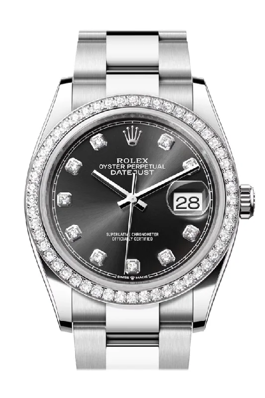 The Most Coveted Rolex Watches Available –Rolex Datejust 36 Black Diamond Dial Diamond Bezel Watch 126284RBR 126284RBR-0020