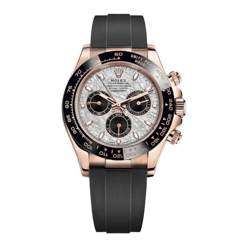 Unrivaled Quality with Rolex Watches –Rolex Cosmograph Daytona 40mm - Ref: 116515ln-0055 - Meteorite & Black Index Dial & Ceramic Bezel, 18K Rose Gold Case Black Oysterflex Bracelet Men's Watch