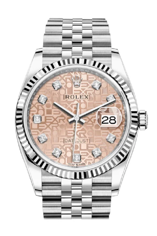 Unleash Your Style with Rolex Watches –Rolex Datejust 36 Pink Jubilee DiamondDial Automatic Jubilee Watch 126234