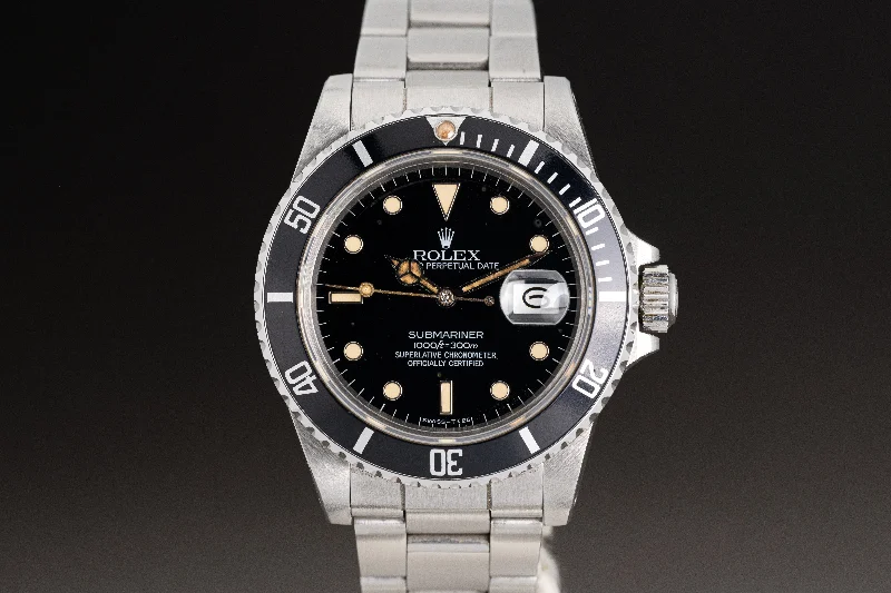 Rolex Watches: Elevate Your Wrist Style –1984 Rolex Submariner 16800 Glossy Dial White Gold Surround Markers Creamy Lume Plots & Hands