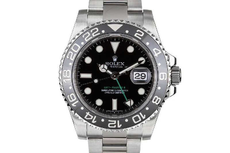 Rolex Watches – For the Discerning Collector –2009 Rolex GMT-Master II 16710LN Black Bezel with Box, Papers, and Service Papers