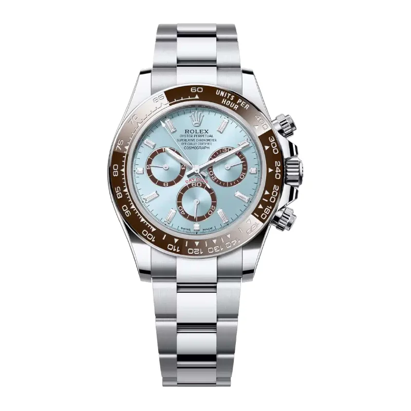 Rolex Watches – Invest in Timeless Quality –Rolex Cosmograph Daytona 40mm - Ref: 126506A - Ice Blue Diamond Dial & Ceramic Bezel, Platinum Oyster Bracelet Men's Watch