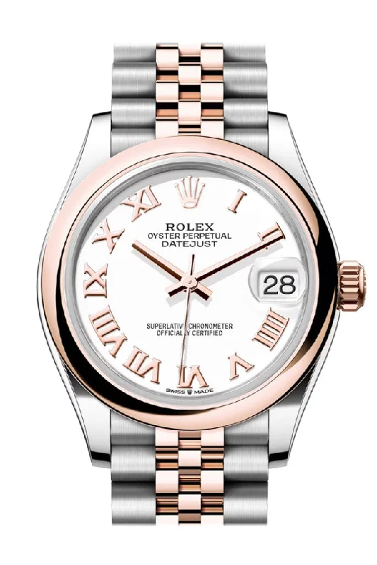 Rolex Watches – The Pinnacle of Swiss Craftsmanship –Rolex Datejust 31 White Roman Dial Rose Gold Steel Jubilee Ladies Watch 278241 278241-0002