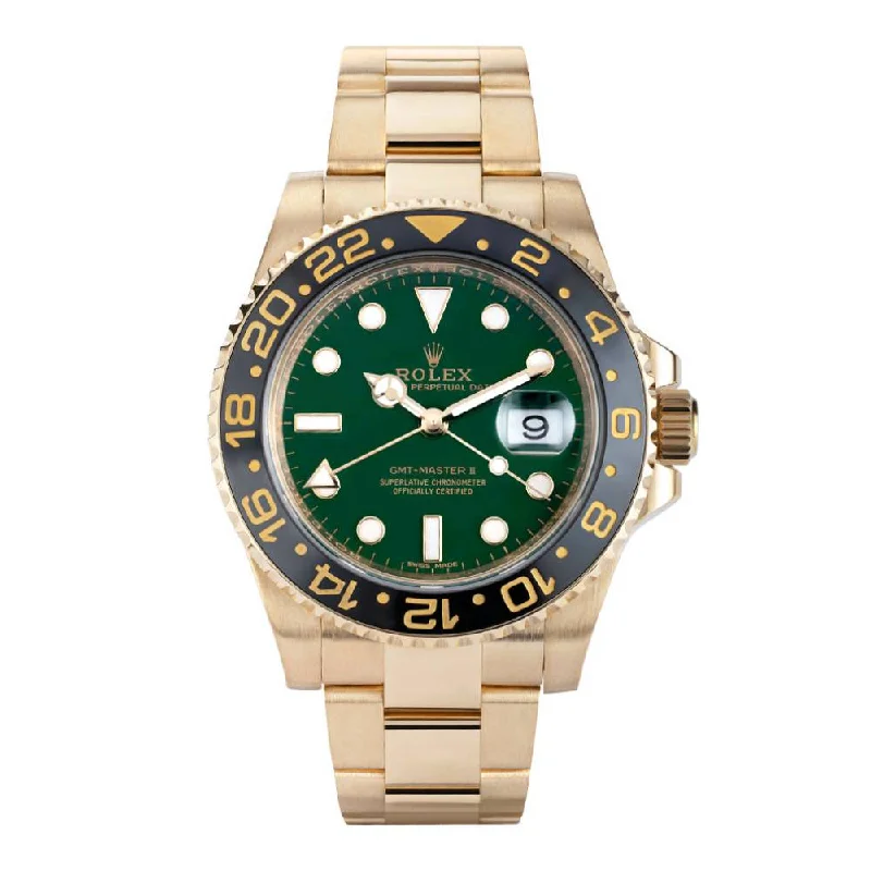 Rolex Watches: A Symbol of Prestige –Rolex GMT-Master II 40mm - Ref: 116718G - Green Dial & Black Bezel, 18K White Gold Oyster Bracelet Men's Watch