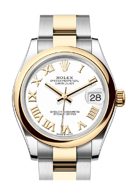 Rolex Watches for Ultimate Style and Function –Rolex Datejust 31 White Roman Dial Yellow Gold Steel Ladies Watch 278243 278243-0001