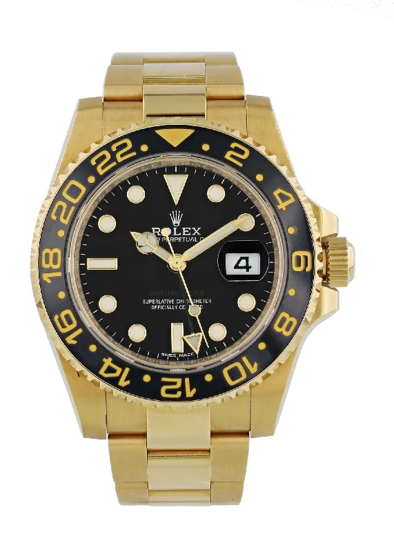 The Most Coveted Rolex Watches Available –Rolex GMT-Master II 116718 Yellow Gold Box Papers