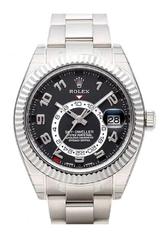 Find Classic Rolex Timepieces Online –ROLEX Sky-Dweller 42 Black Dial 18K White Gold Men's Watch 326939