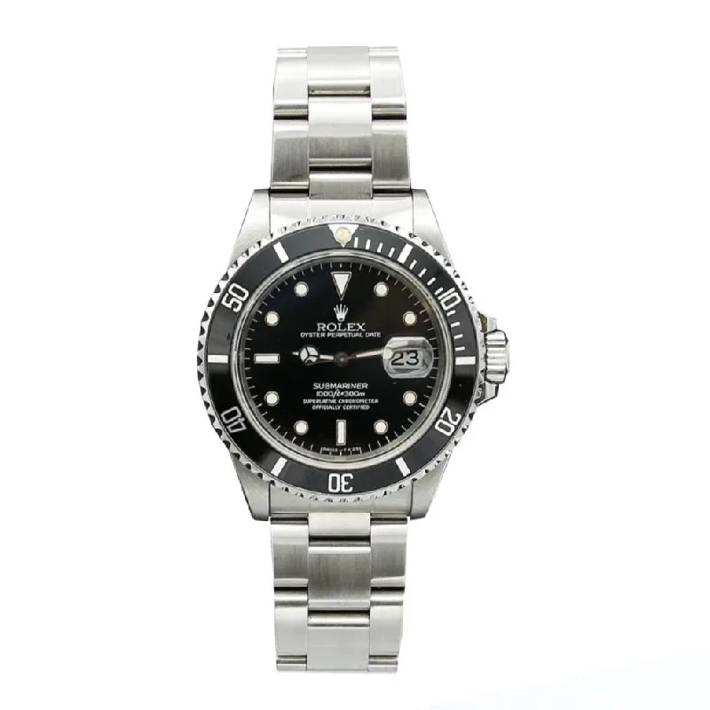 Shop Rolex Watches and Elevate Your Look –Rolex Submariner Date 40mm - Ref: 16610 - Black Dial, Stainless Steel Oyster Bracelet Watch