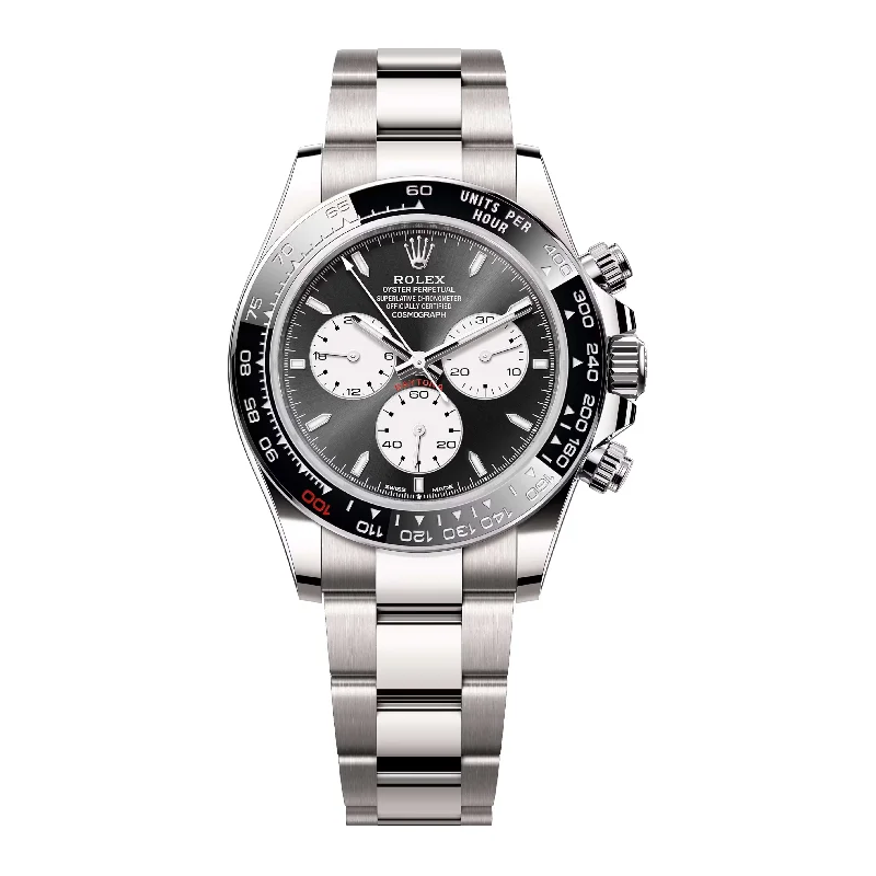 Elevate Your Look with Rolex Watches –Rolex Cosmograph Daytona 40mm - Ref: 126529LN - Bright Black & Steel Index Dial & Ceramic Bezel, 18K White Gold Oyster Bracelet Men's Watch