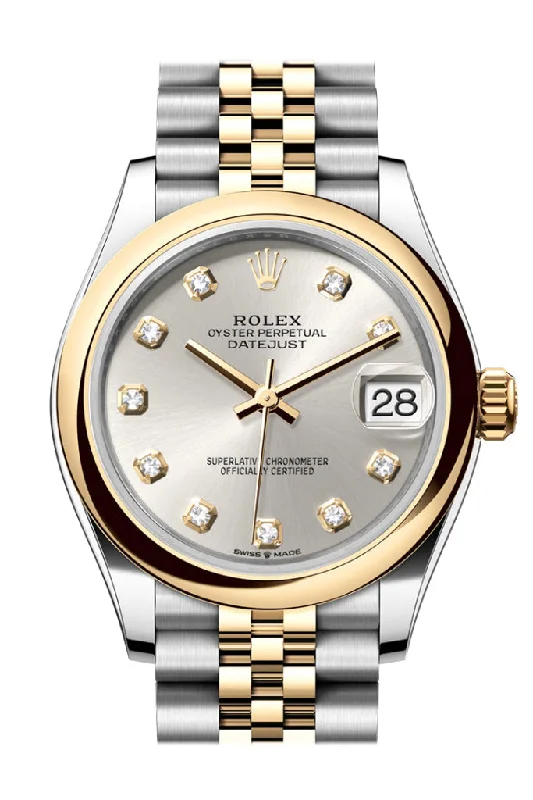 Rolex Watches: A Masterpiece of Design –Rolex Datejust 31 Silver Roman Diamond on 6 Dial Yellow Gold Steel Jubilee Ladies Watch 278243 278243-0020