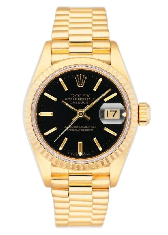 Luxury Rolex Watches to Complete Your Look –Rolex Datejust 69178 Black Dial Ladies Watch Box Papers