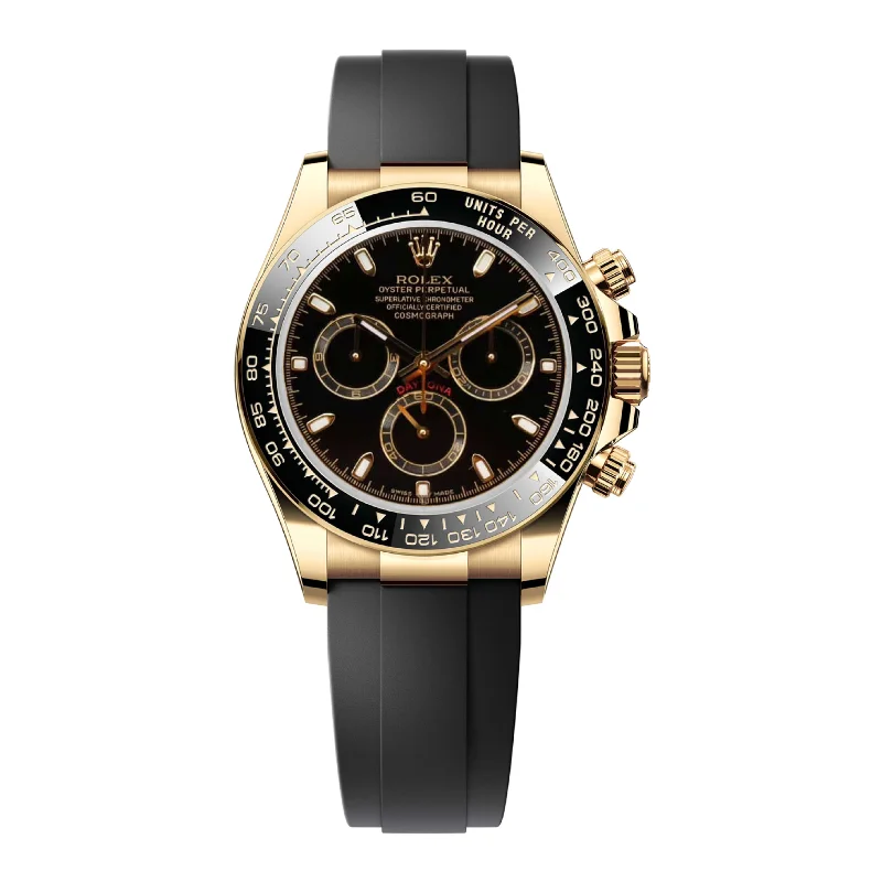 The Luxury of Rolex Watches Awaits –Rolex Cosmograph Daytona 40mm - Ref: 116518ln-0043 - Black Index Dial & Ceramic Bezel, 18K White Gold Case Black Oysterflex Bracelet Men's Watch