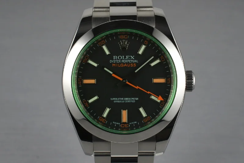 Rolex Watches: A Legacy of Timeless Luxury –2009 Rolex Milgauss Green 116400V with Box and Papers