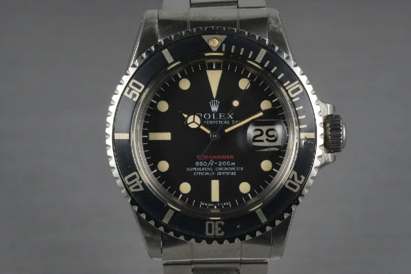 Shop Rolex Watches for Men and Women Today –1970 Rolex Red Submariner 1680 with Box and Papers