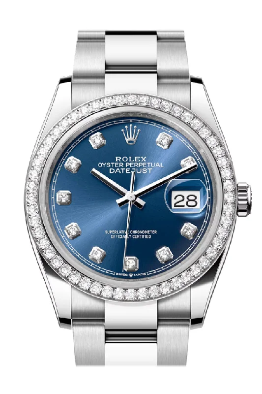 Rolex Watches: Designed for Those Who Appreciate Perfection –Rolex Datejust 36 Blue Diamond Dial Diamond Bezel Watch 126284RBR 126284RBR-0030