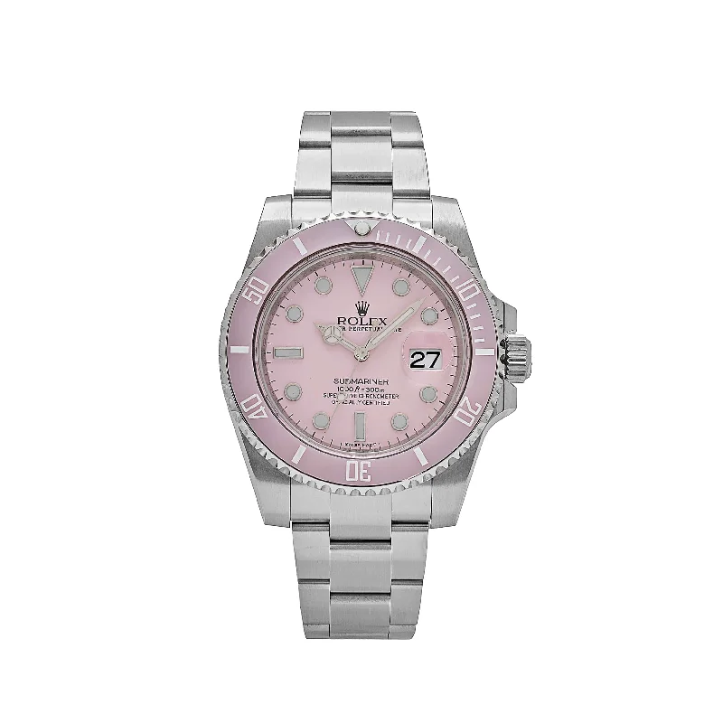 Shop Rolex Watches for Unmatched Elegance –Rolex Submariner Date 116610LN Stainless Steel With Aftermarket Custom Made Pink Dial (2019)