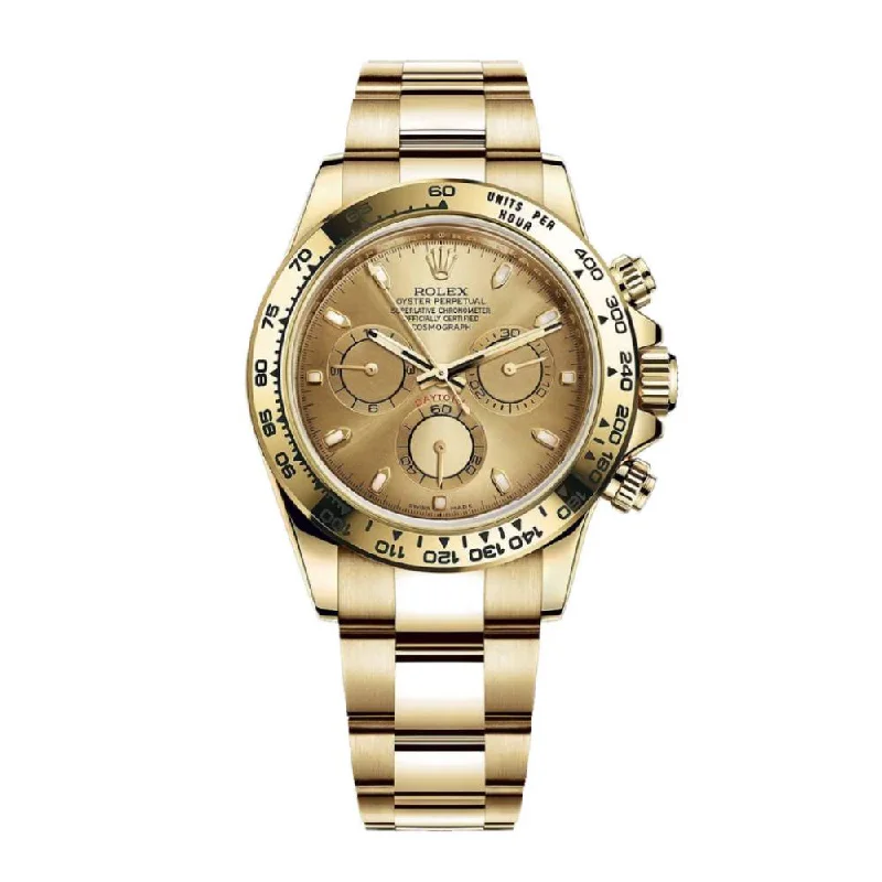 Get Your Rolex Watch Today –Rolex Cosmograph Daytona 40mm - Ref: 116508-0003 - Champagne Index Dial, 18K Yellow Gold Oyster Bracelet Men's Watch