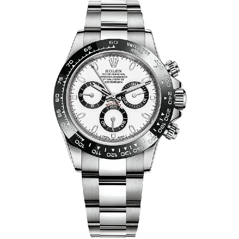 Rolex Watches for Collectors and Connoisseurs –Rolex Cosmograph Daytona "Panda" 40mm - Ref: 116500ln-0001 - White Index Dial & Ceramic Bezel, Stainless Steel Oyster Bracelet Men's Watch