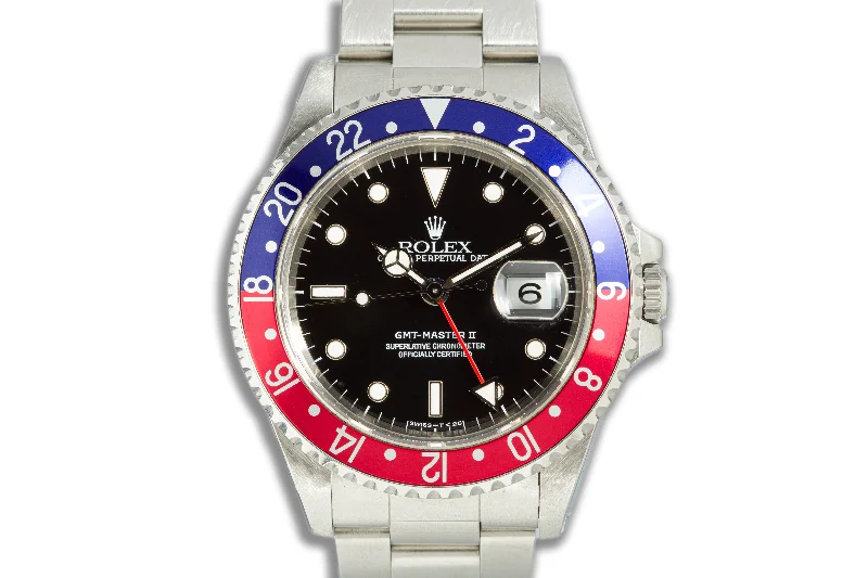 Unrivaled Quality with Rolex Watches –1996 Rolex GMT-Master II 16710 "Pepsi" Bezel with Box, Papers & Chronotag