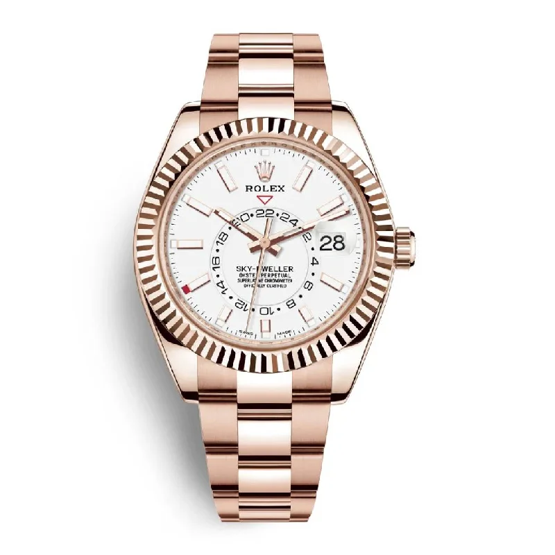 Rolex Watches: Unmatched Luxury & Craftsmanship –Rolex Sky-Dweller 42mm - Ref: 326935-0005 - Intense White Stick Dial, 18K Rose Gold Oyster Bracelet Watch