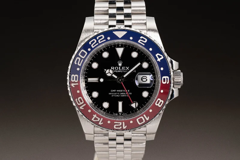 Find the Perfect Rolex Timepiece for You –2018 Rolex GMT-Master II Ceramic Pepsi Bezel w/ Jubilee Bracelet, Box, Card, Cloth, Booklets, Hangtag & Chrono Tag