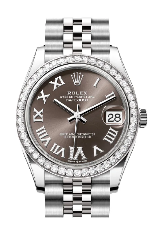 Rolex Watches for the Modern Luxury Seeker –Rolex Datejust 31 Dark Grey Roman Diamond Dial Jubilee Ladies Watch 278384RBR 278384RBR-0032