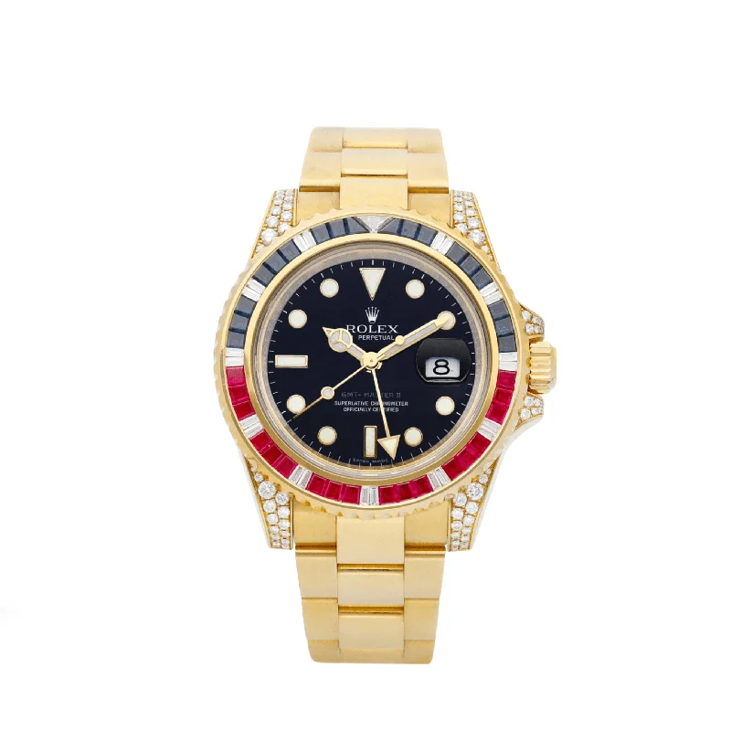 Rolex Watches – A Tradition of Excellence –Rolex GMT-Master II 116758SARU Yellow Gold Black Dial