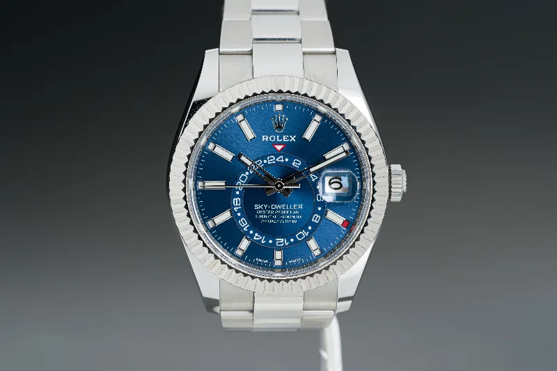 Timeless Rolex Watches Available Now –2020 Rolex 326934 Sky-Dweller Blue Dial Oyster Bracelet Box, Card, Booklets & Tags