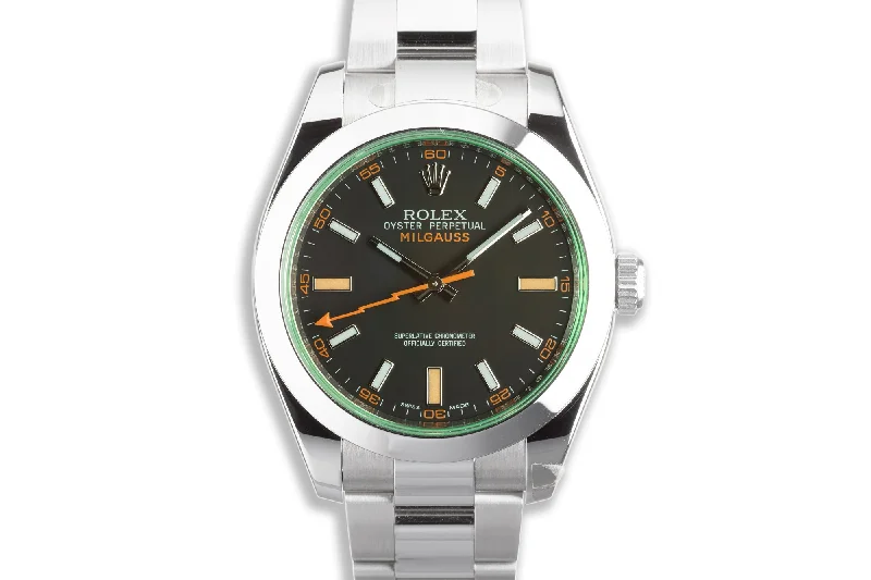 Iconic Rolex Timepieces You Can't Miss –2011 Rolex Milgauss 116400LV Green with Card